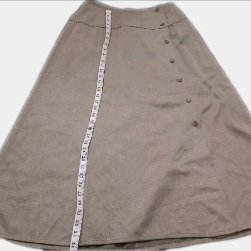 Vintage Tan Long Pleated Women's Skirt Liz Clairborne Plus Size:16 - Picture 3 of 10